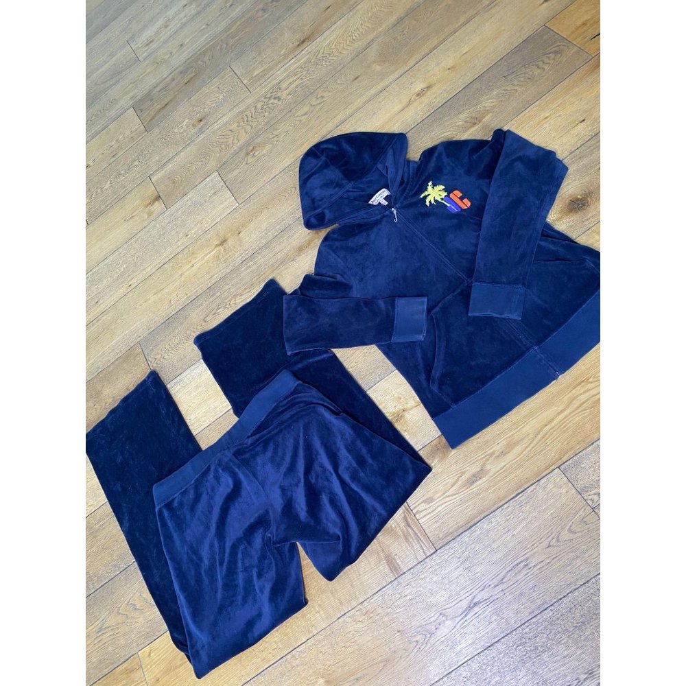Juicy Couture Y2K Velour Track Suit Navy M - Picture 4 of 7